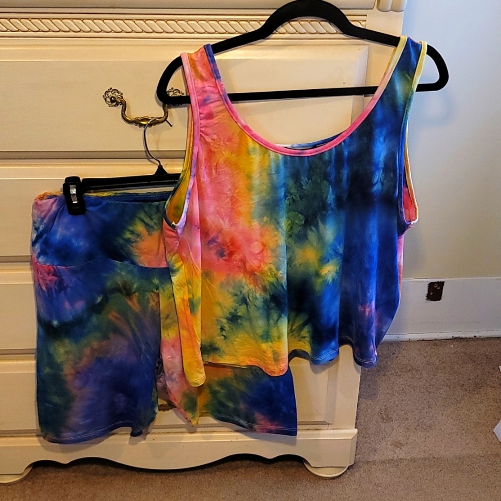 Super Cute 2 Piece Biker Short Set Size 2X